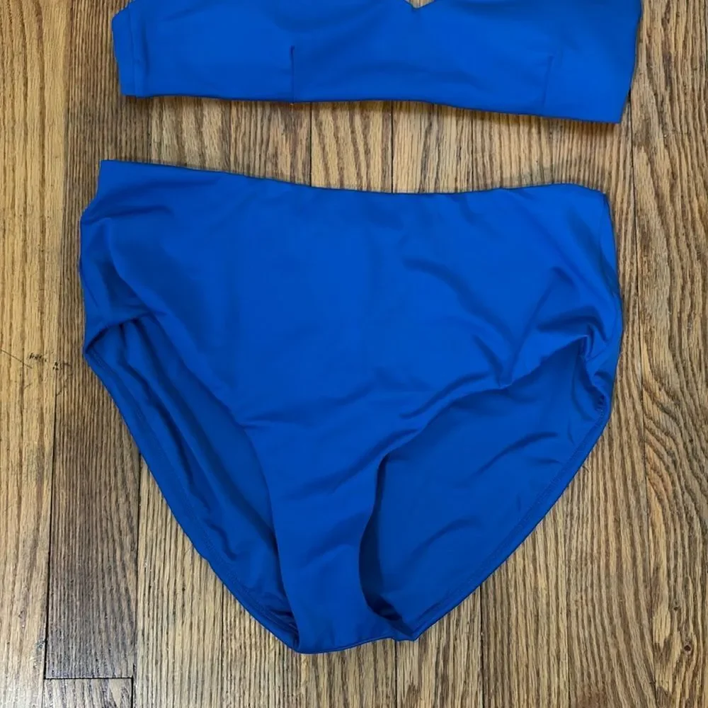 Andie Bikini Set Rockley Top High Waisted Bottom Mazarine Blue size‎ M NWT/NWOT